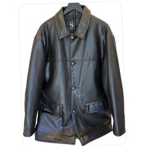 Reportage RGA Made in Italy Black Soft Leather Bomber Jacket XXL